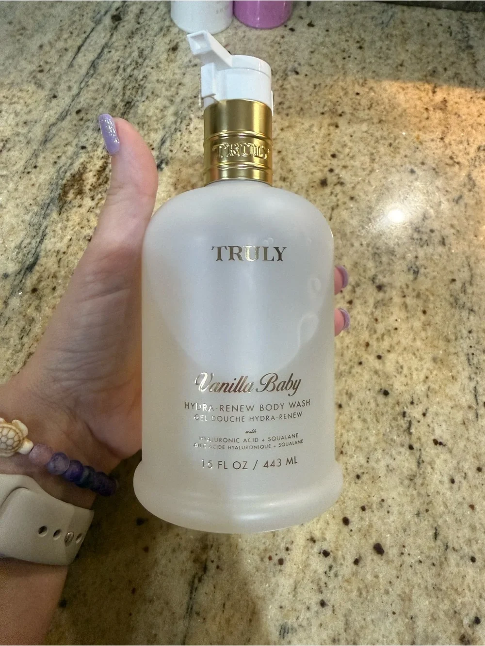 TRULY Vanilla Baby Hydrate + Restore Body Lotion - White & Gold Accents
